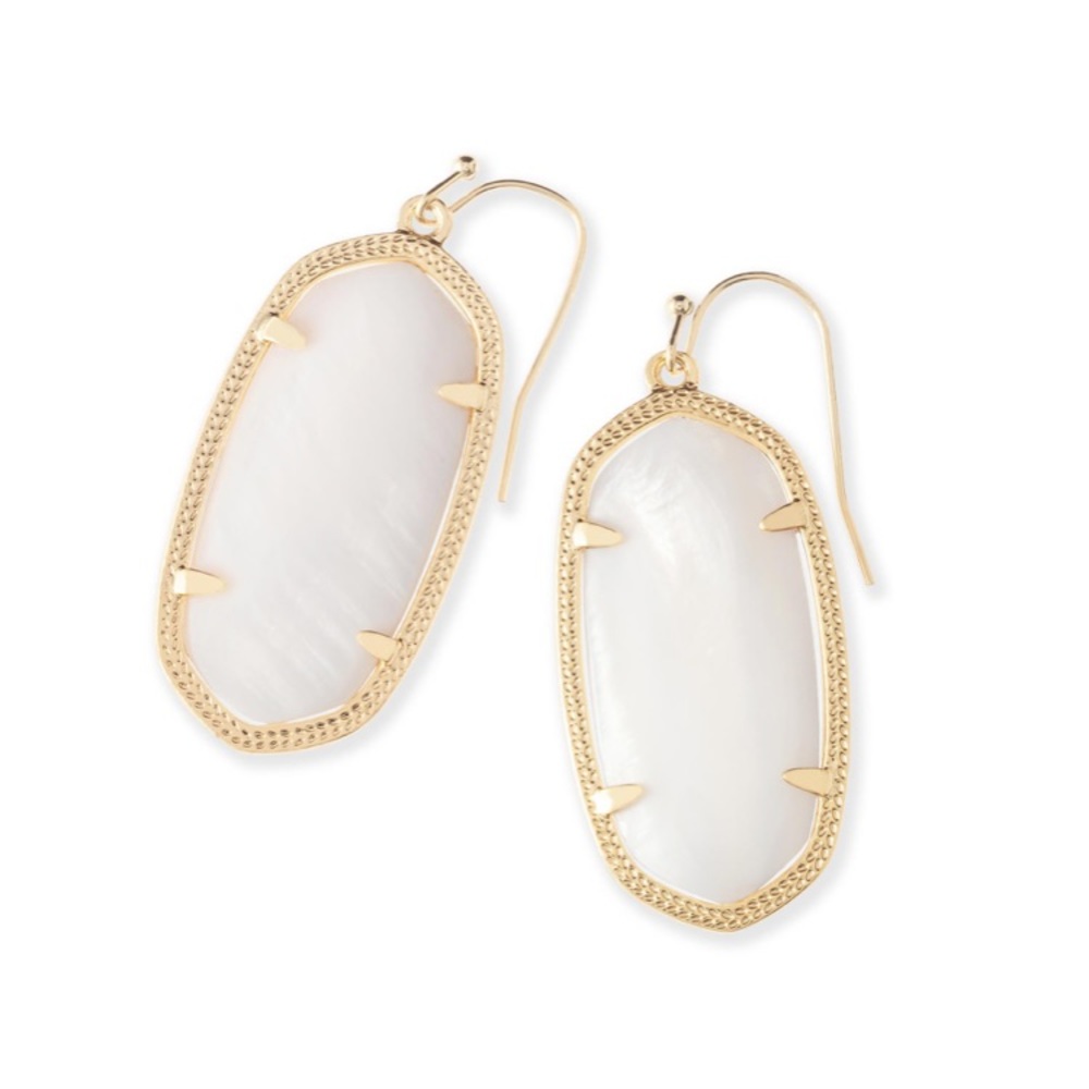 Kendra Scott White Mother of Pearl Elle Earrings